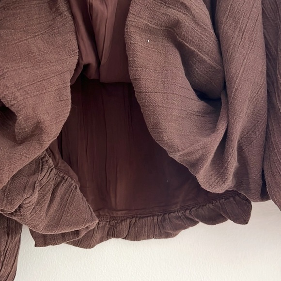 Free People We The Free All About The Bubble Tee Brown NWOT - Picture 7 of 12